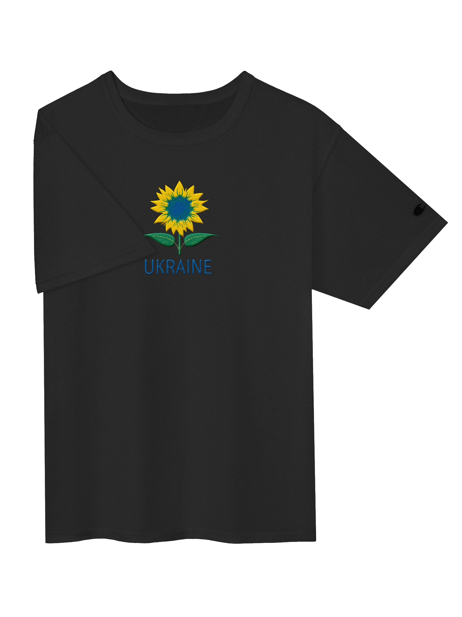 Ukraine Sunflower Ukrainian Symbol Yellow Blue Heritage Flower | Champion Relaxed-Fit T-Shirt | Embroidered product image (9)