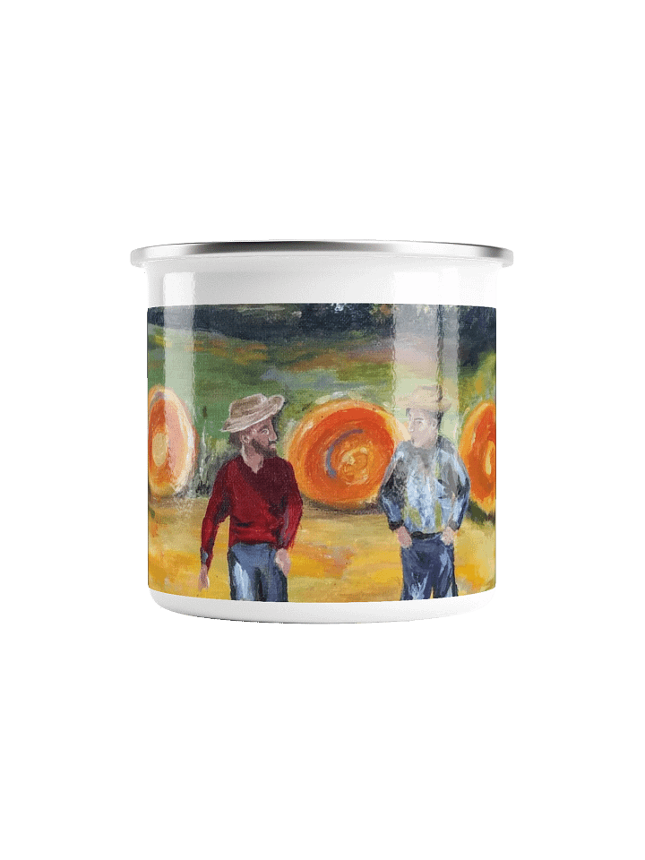 Enamel cup with handmade artwork product image (2)