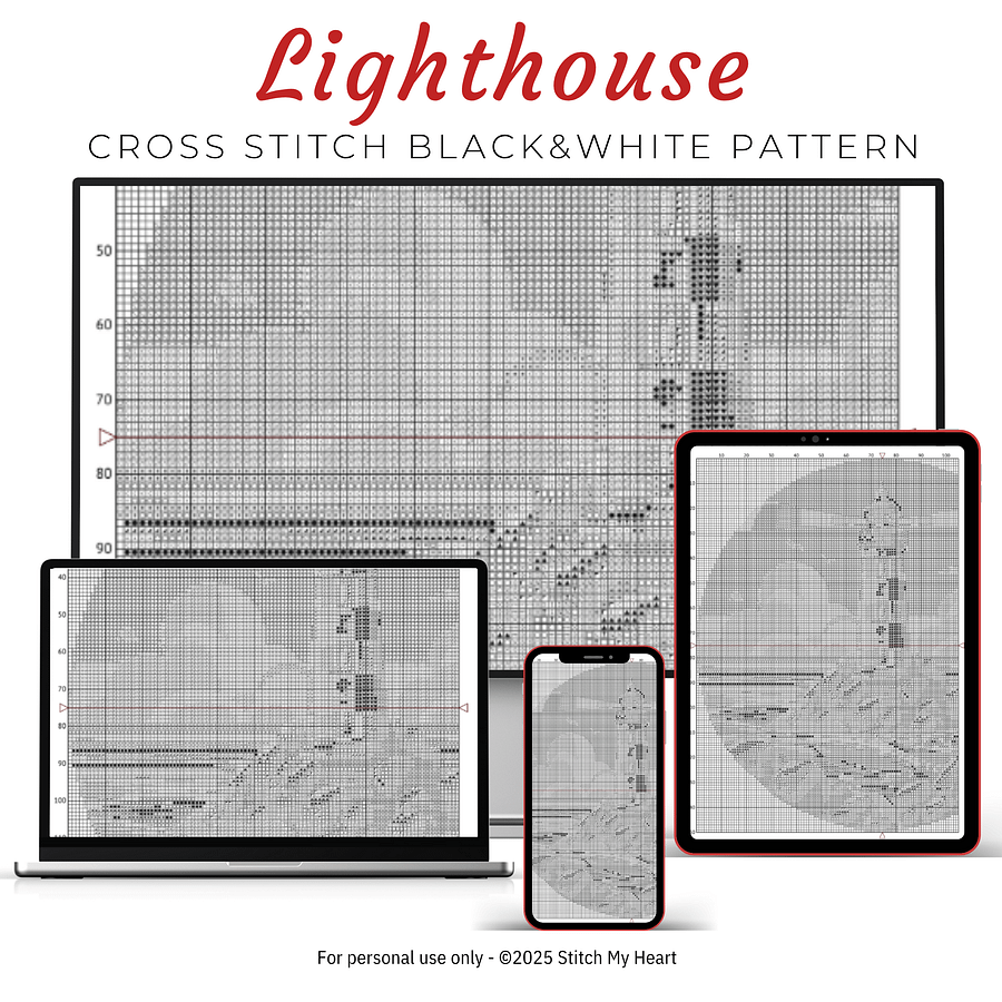 Rocky Lighthouse Cross Stitch Pattern product image (4)