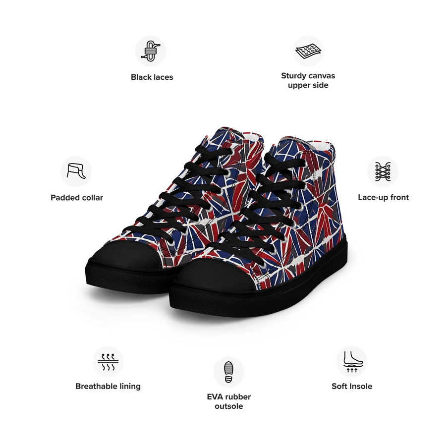 Red And Blue Mosaic Men's High Top Shoes product image (21)