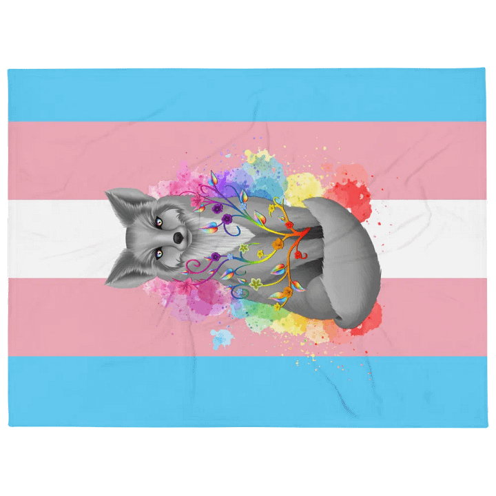 Transgender Pride Fox Blanket (2023) product image (1)
