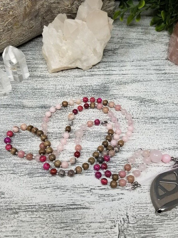 Handcrafted Rose Quartz Mala Necklace product image (1)