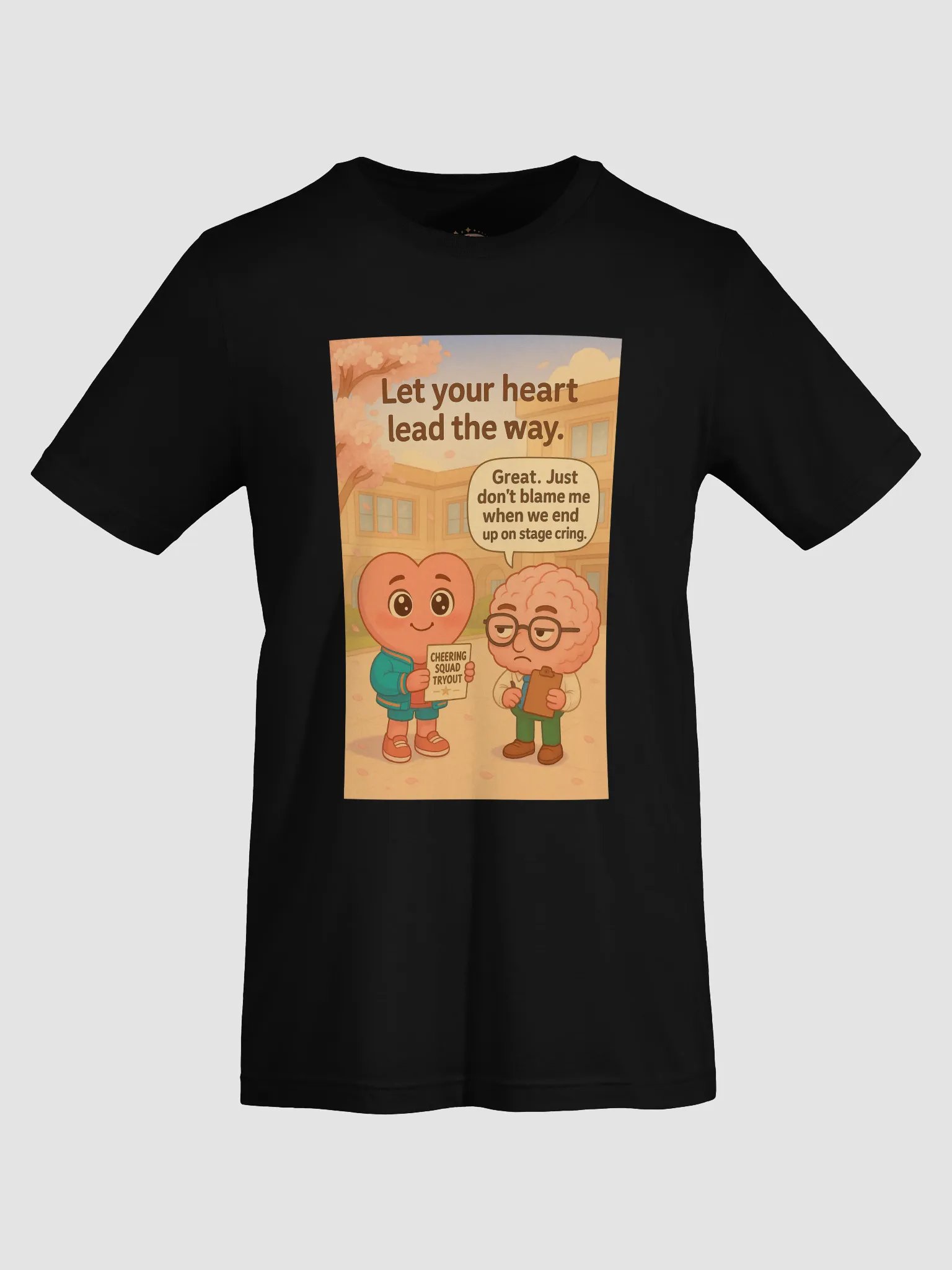 Let Your Heart Lead the Way - Cheerleader Squad Tryout T-Shirt | Motivational Cheer Apparel | Heart vs Brain Funny Tee product image (7)