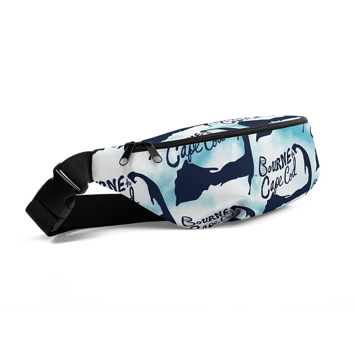 BOURNE to Cape Cod™ | Fanny Pack | BRN.2C.C.™ | Belt Bag Vibes | Coastal Cool Hands-Free Style | Navy Blue Logos on Blue Tie-Dye 🏖️🎒 product image (2)