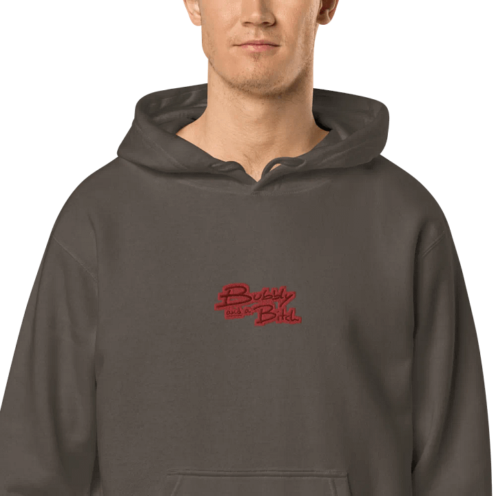 Bubbly and a B*tch (C. cherry design) embroidered pigment-dyed hoodie product image (2)