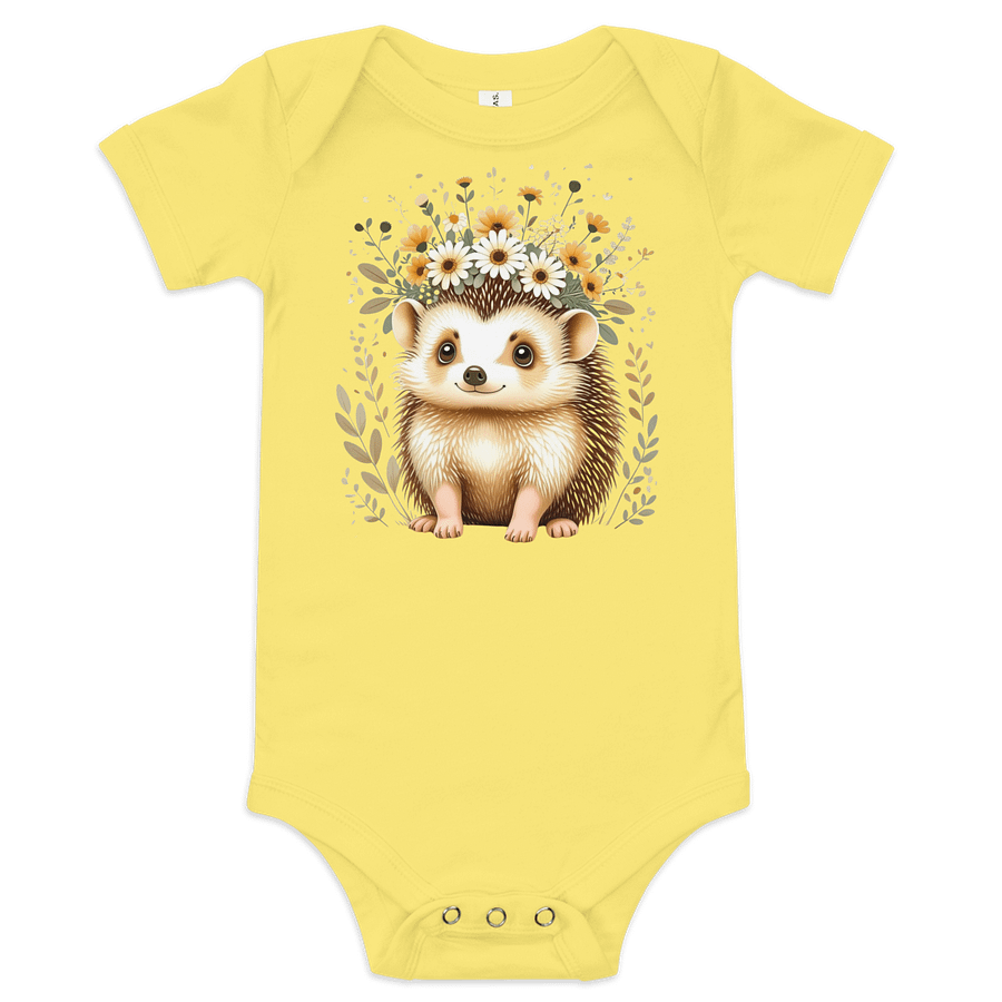 Floral Crowned Hedgehog Baby Onesie product image (1)