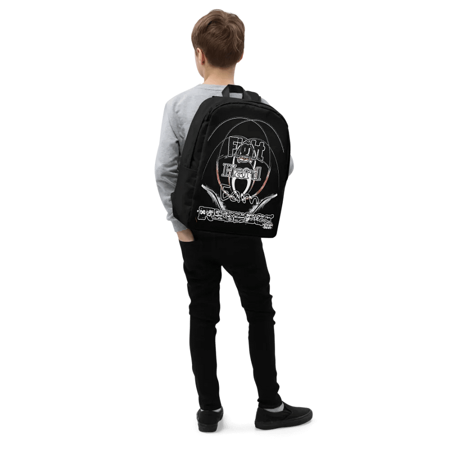 Fight Hard Earn Respect - Black - Minimalist Backpack product image (6)