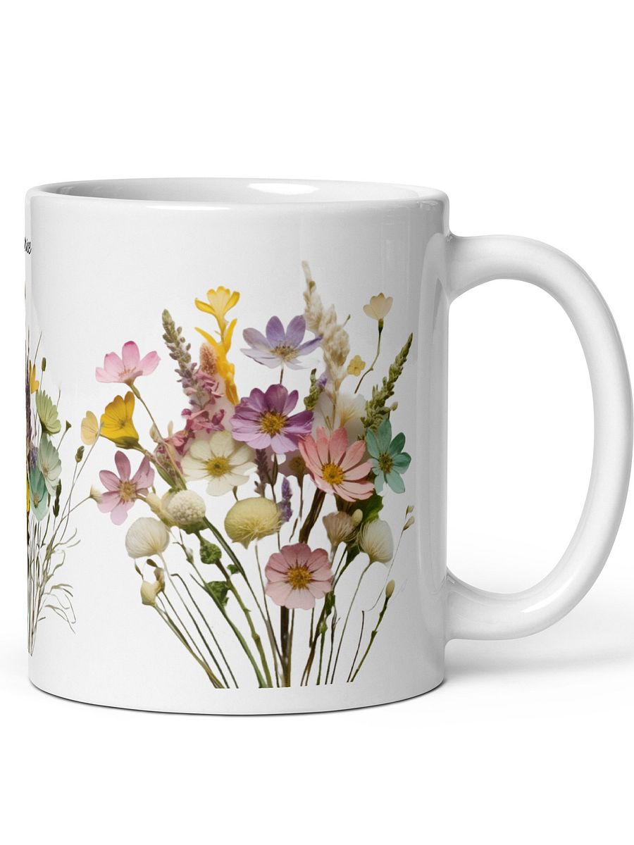 Personalized Boho Flowers White Glossy Mug product image (4)