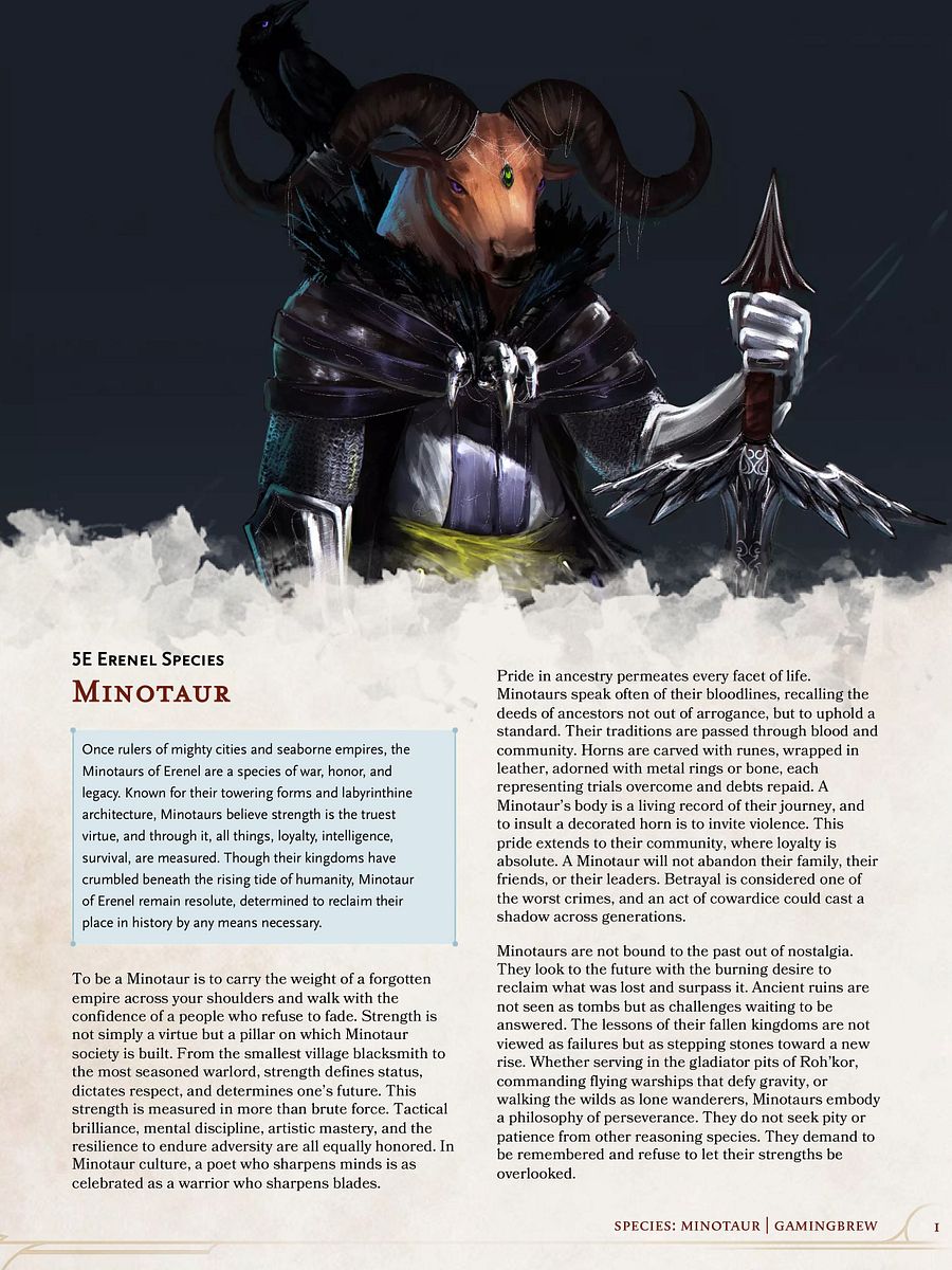 Minotaur | 5E Species product image (2)
