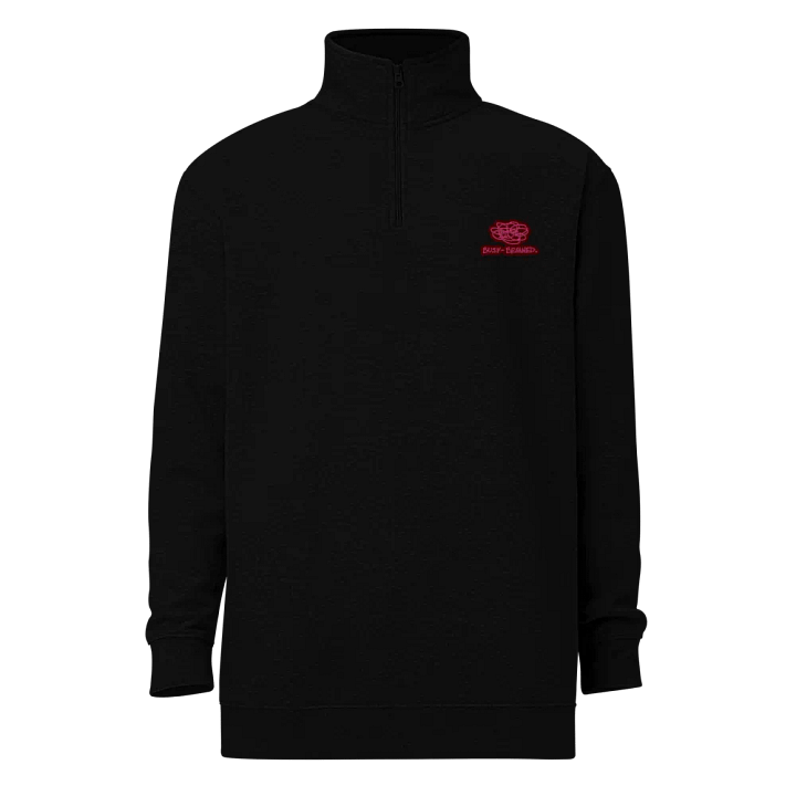 BUSY-BRAINED (rose design) embroidered quarter zip product image (2)