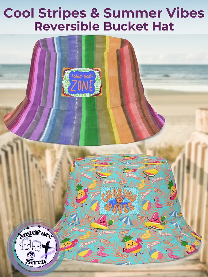 Cool Stripes and Fun Vibes Reversible All-Over Print Bucket Hat product image (1)