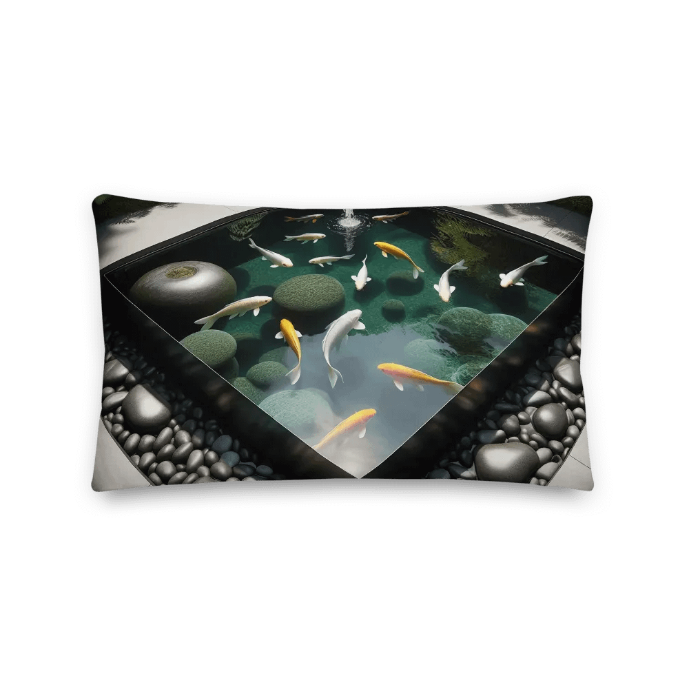 Tranquil Koi Pond Premium Pillow | AI Design product image (2)