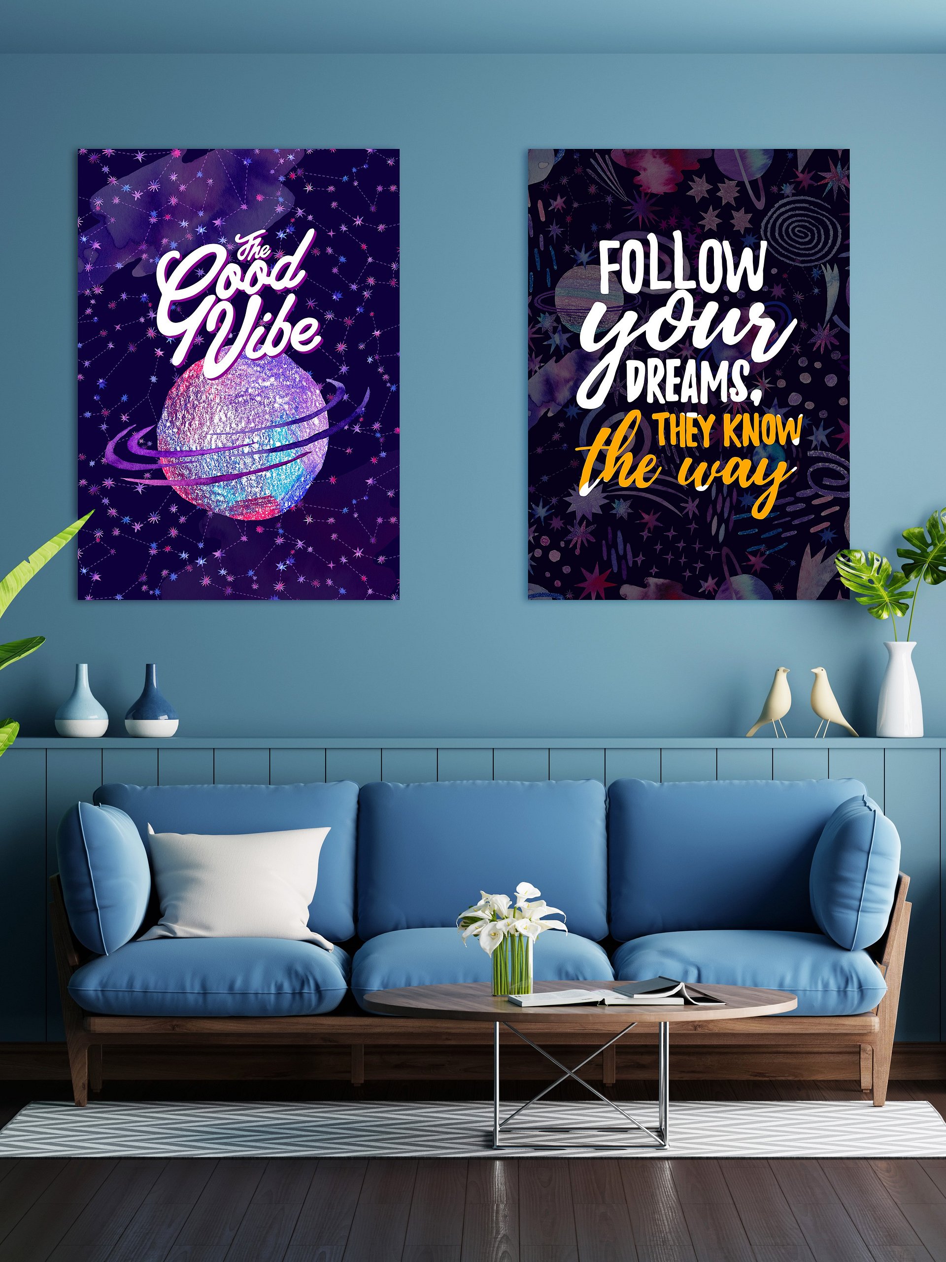 Good vibe [neon/synthwave/vaporwave/watercolor] — aesthetic watercolor poster, neon space poster, retrowave poster, motivation quotes product image (2)