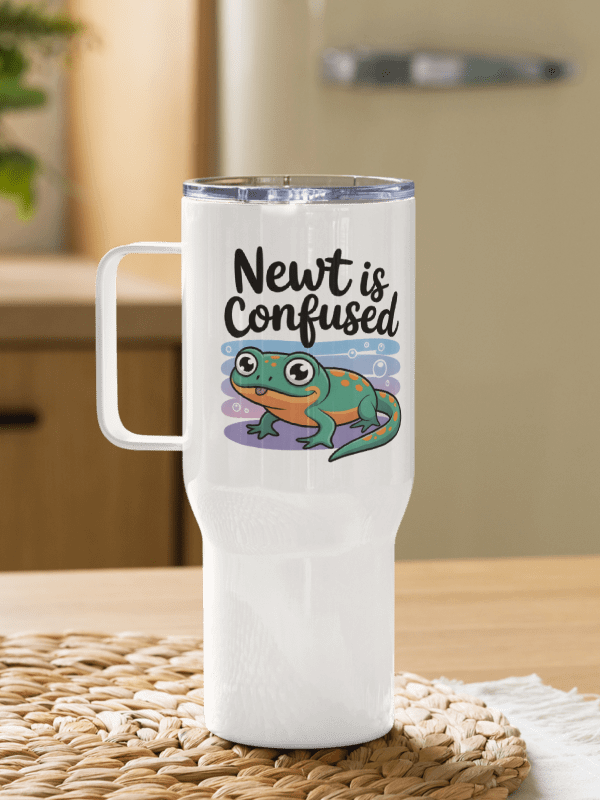 Whimsical Newt Is Confused Travel Mug product image (1)