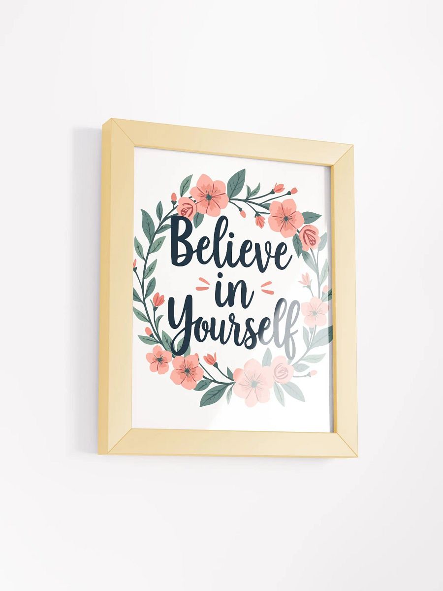 Inspirational Floral Wreath Artwork - ‘Believe in Yourself’ Motivational Wall Decor product image (23)