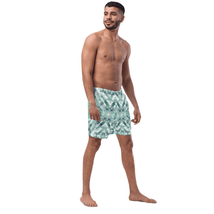 Shades Of Green Geometric Pattern Mens Swim Shorts product image (1)