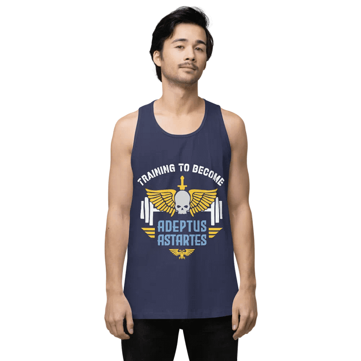 raining to Become Adeptus Astartes Men's Premium Gym Tank Top | Warhammer 40K Workout Style product image (15)
