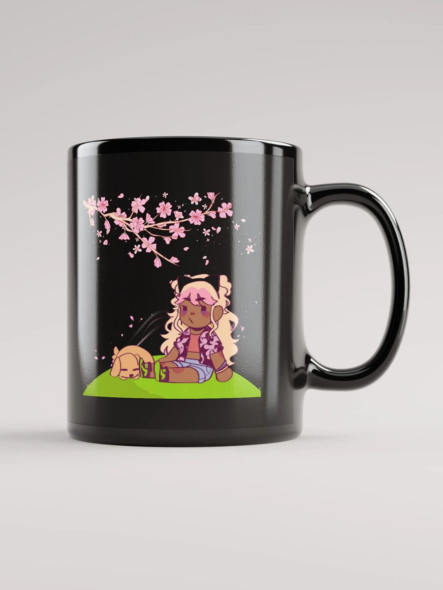 Mykah and Thor Sakura naps black mug product image (1)