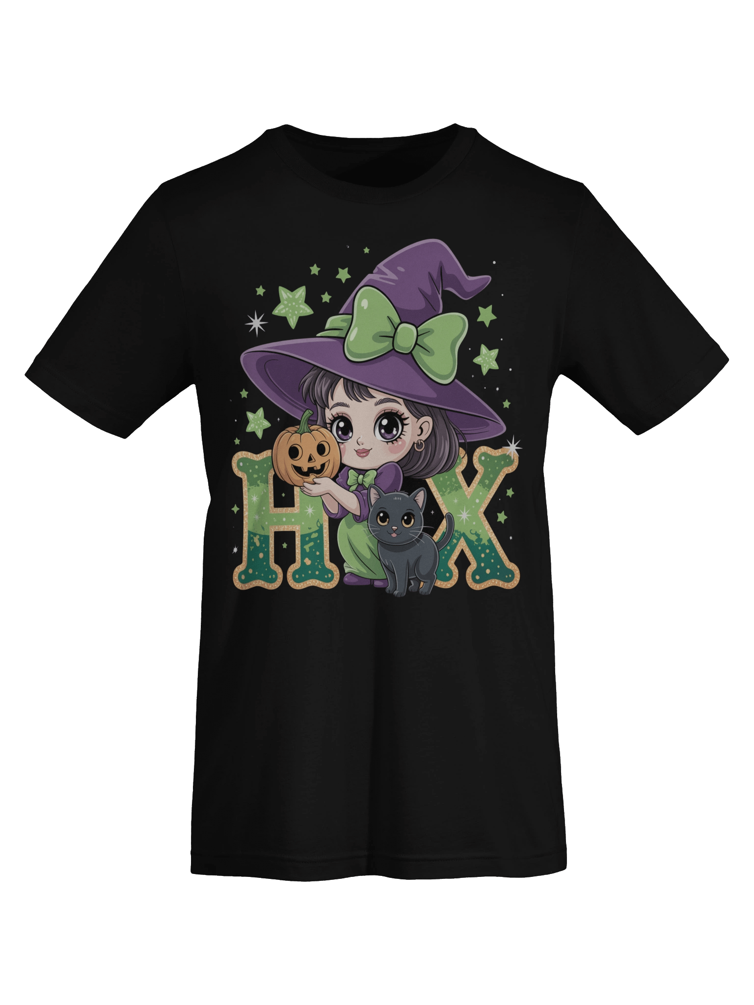 Cute Witch and Kitty Tee product image (7)
