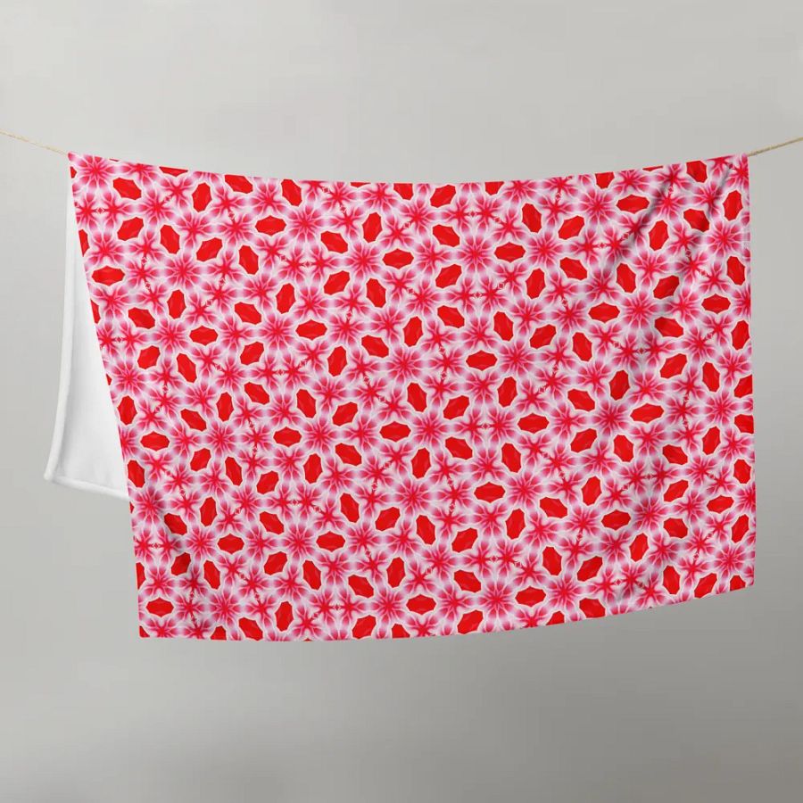 Red & White Snowflake Throw Blanket product image (10)