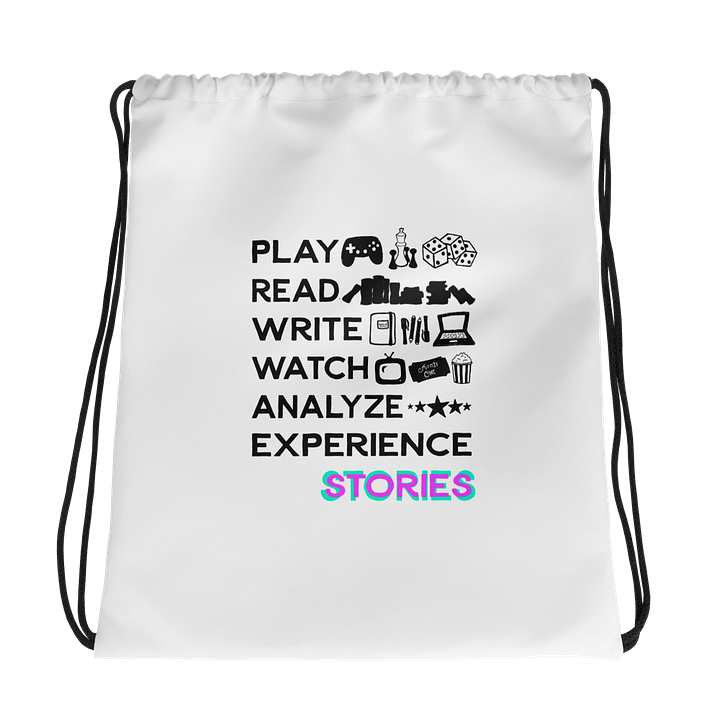 Experience Stories Drawstring Bag (Pink and Teal) product image (1)