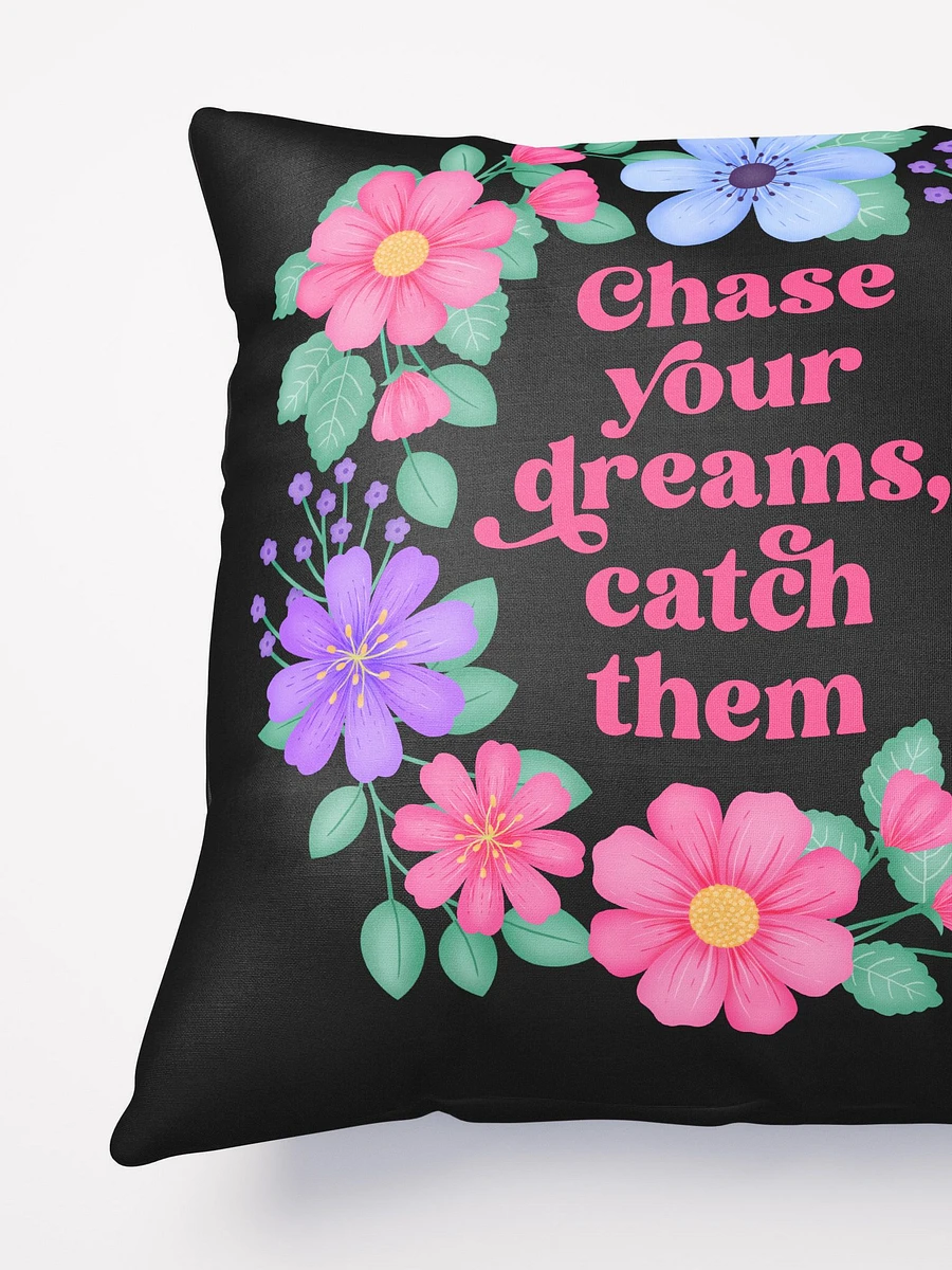 Chase your dreams catch them - Motivational Pillow Black product image (4)