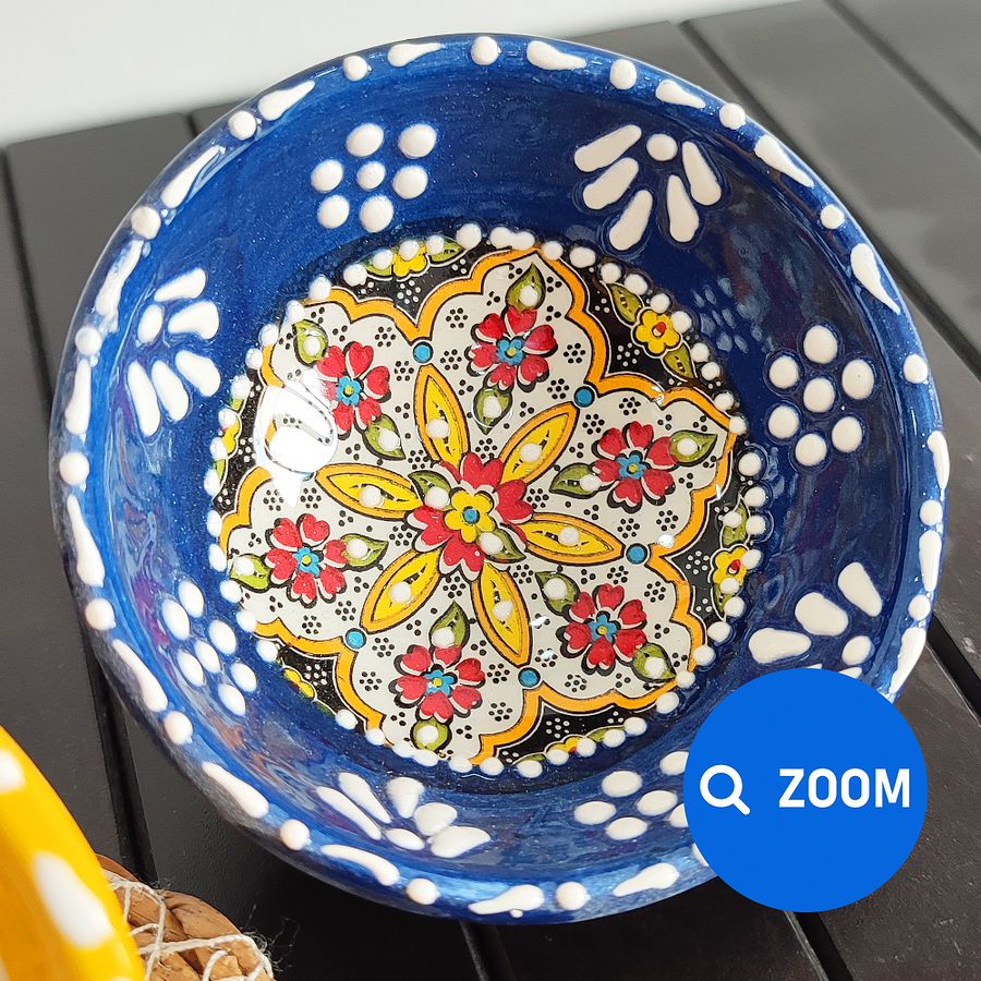 Ceramic set of 3 snack bowls (red), small — handmade pottery product image (7)