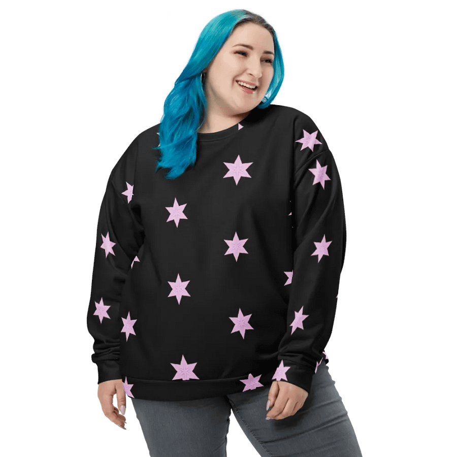 Abstract Repeating Pink Stars Unisex All Over Print Sweatshirt product image (10)