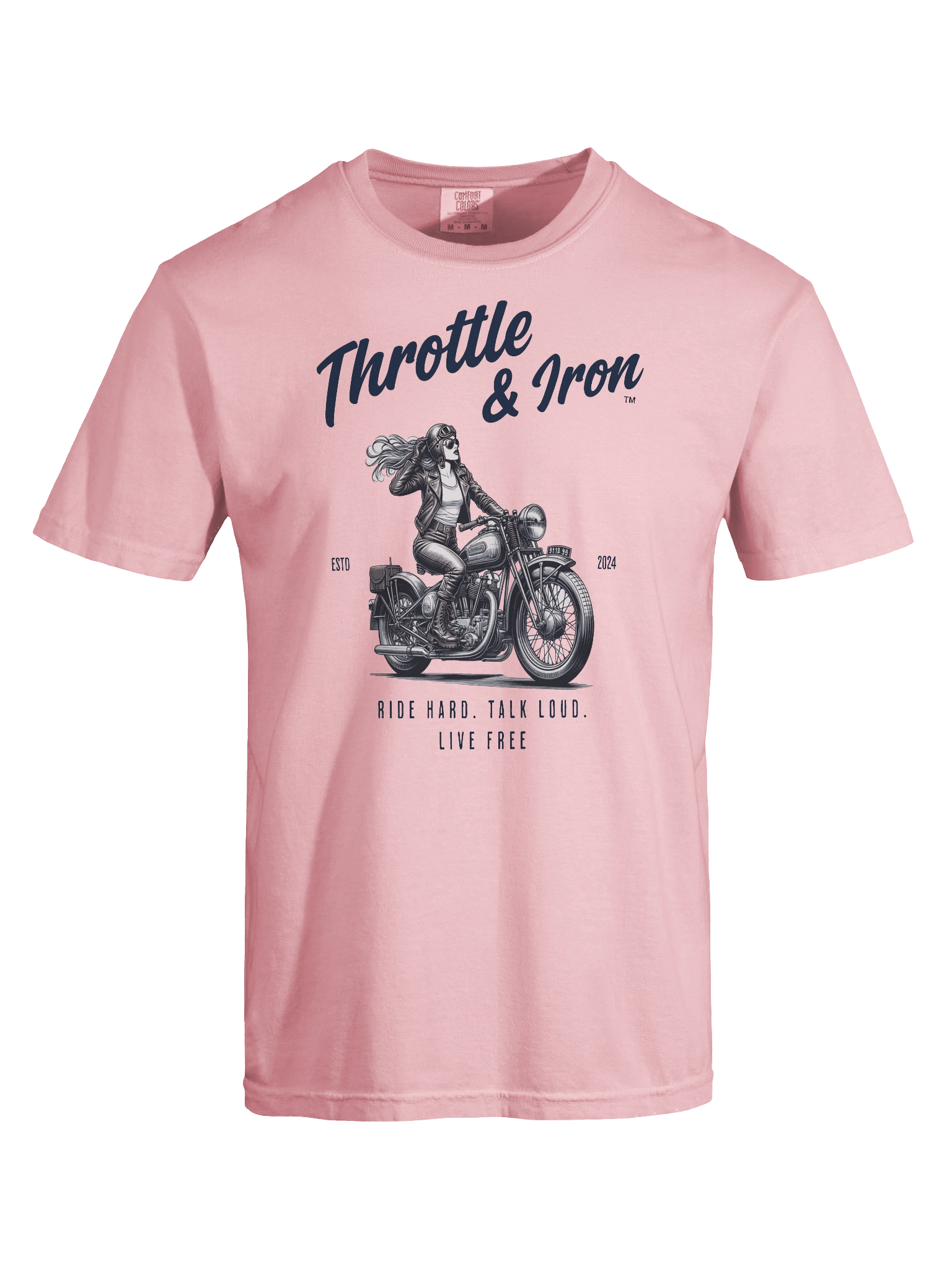 Throttle & Iron “Retro Women Rider” Tee — Classic Cruiser Edition product image (7)