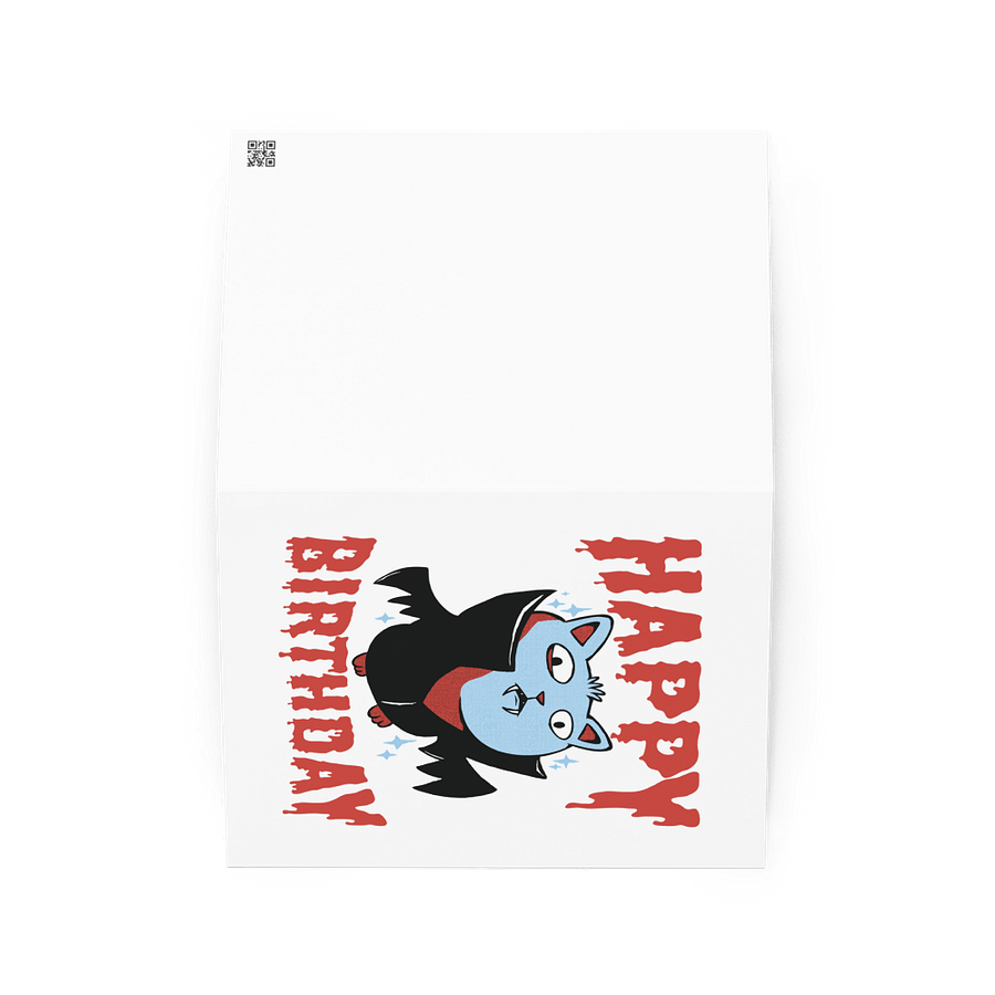 Happy Birthday (Vampire Cat) Birthday Card 5" x 7" product image (2)