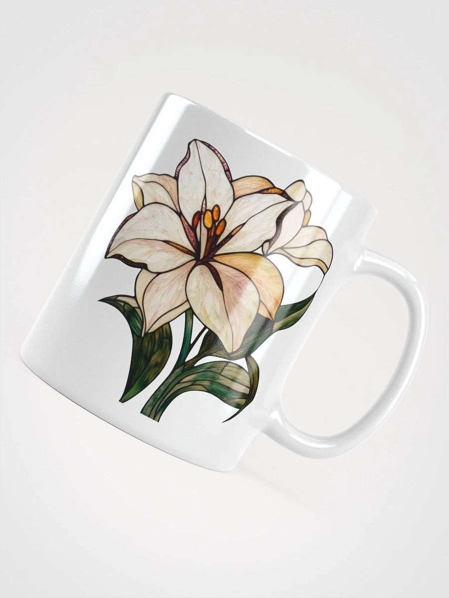 Stained Glass Lily White Glossy Mug product image (10)