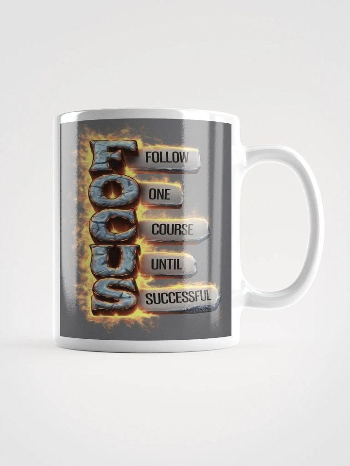 "Focus: Follow One Course Until Successful" #Motivational Glossy White Mug product image (3)