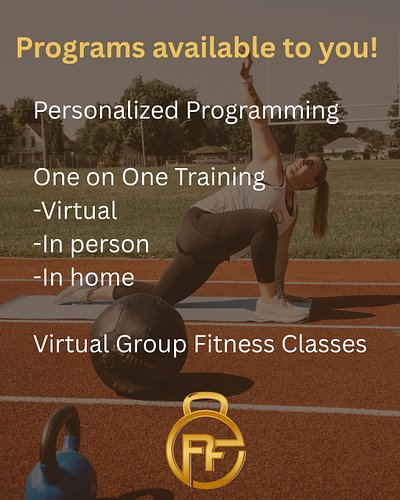 🏋️‍♀️PROGRAMS🏋️‍♀️
We will be offering personalized programming, one on one training as well as virtual group fitness classes...