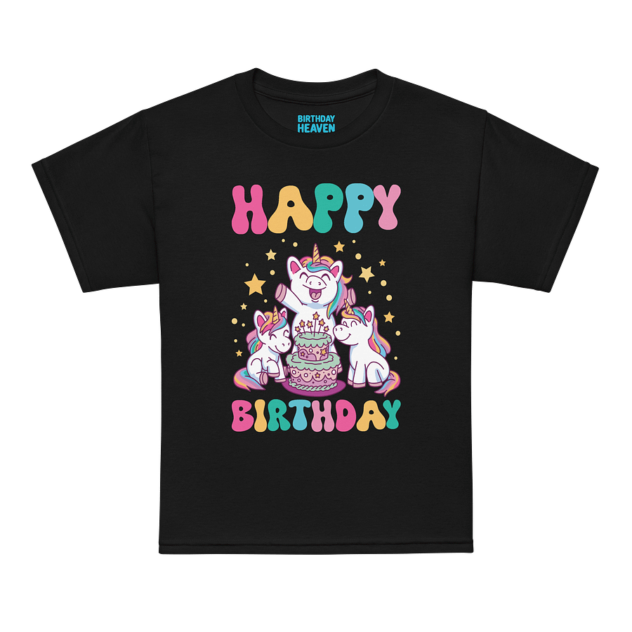 Happy Birthday (Unicorns With Birthday Cake) T-Shirt For Kids product image (11)