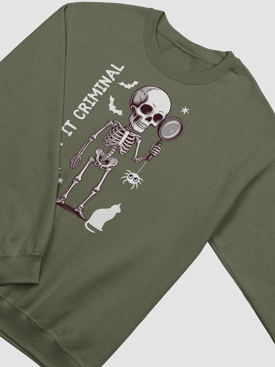 Creepin’ It Criminal Halloween Sweatshirt for True Crime Lovers - Dark product image (4)