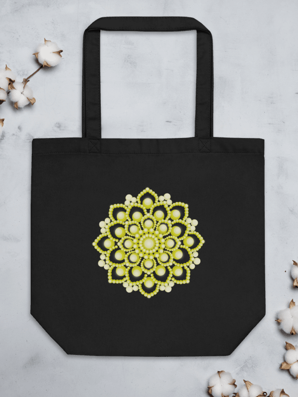 Yellow Flower Mandala Eco-Friendly Organic Tote Bag product image (2)