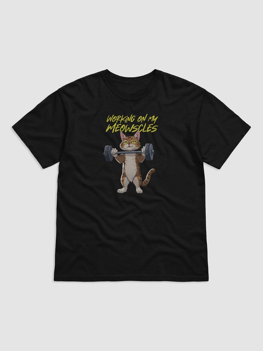 working on my meowscles T-shirt product image (1)