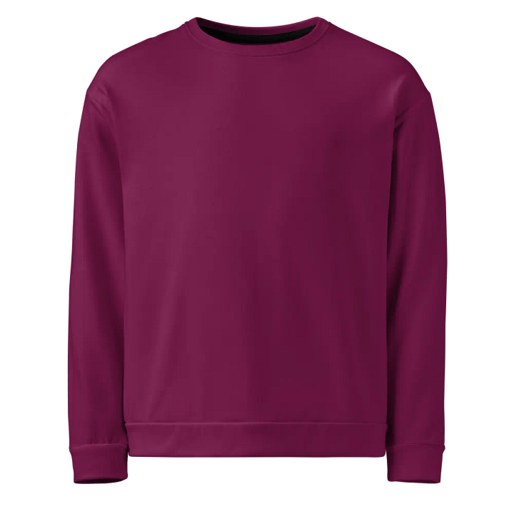 Plain Dark Burgundy Red True Summer Unisex Recycled Polyester Heavyweight Premium Sweatshirt by Treasure Pie product image (1)