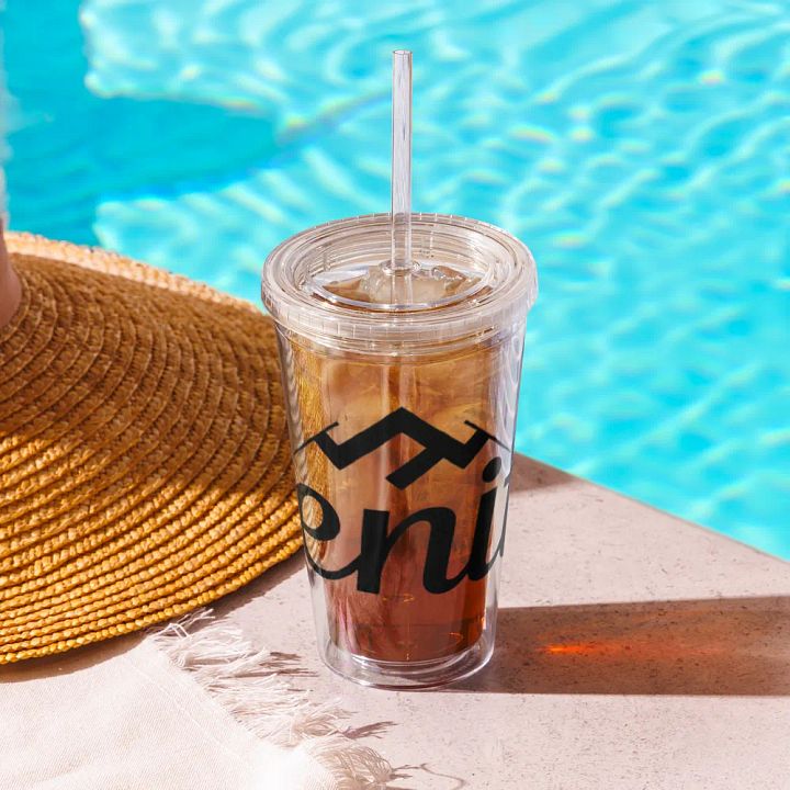Zenith 16oz Double Wall Insulated Clear Tumbler with Mountain Design product image (1)