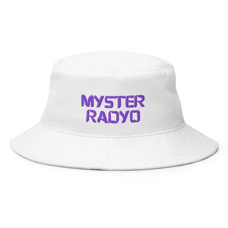 Myster Radyo White Bucket Hat – Broadcast in Bold