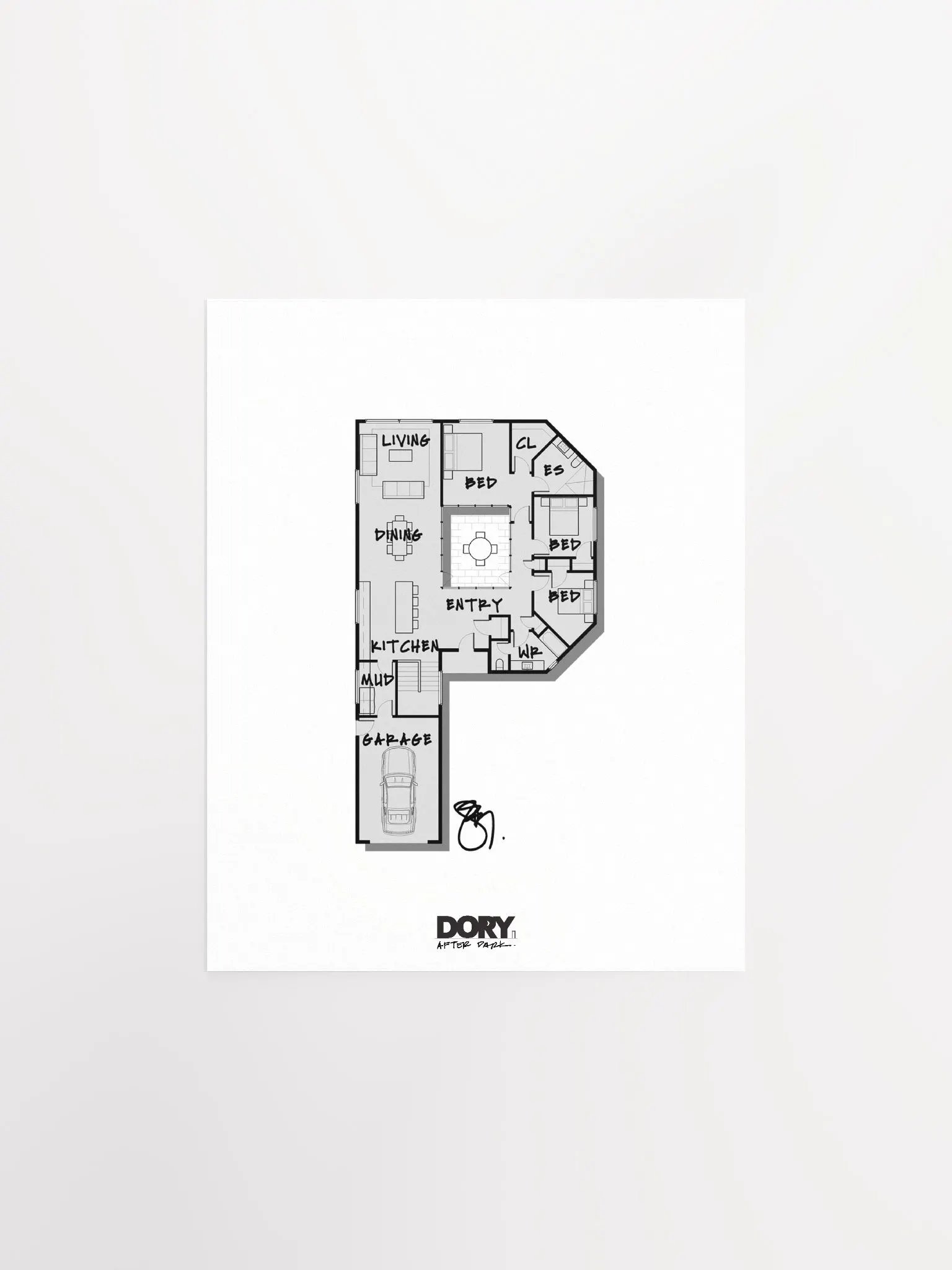 Alphabet Floor Plan Poster - P product image (1)