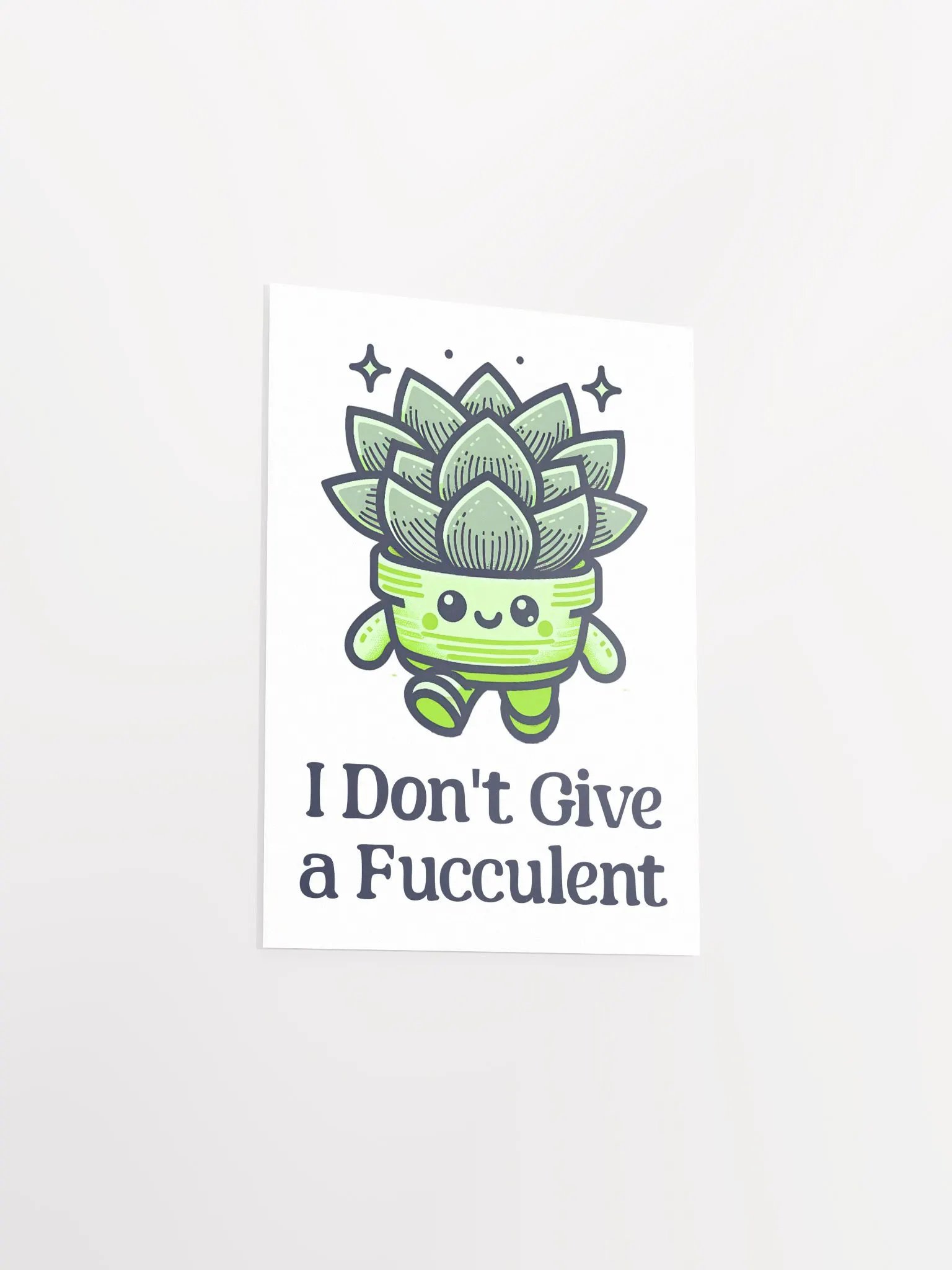 I Don't Give a Fucculent Funny Punny Retro Succulent Poster product image (12)