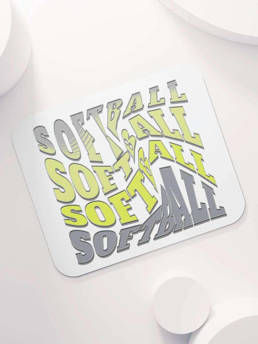 Swirl Softball Dynamic Typography Mouse Pad product image (5)