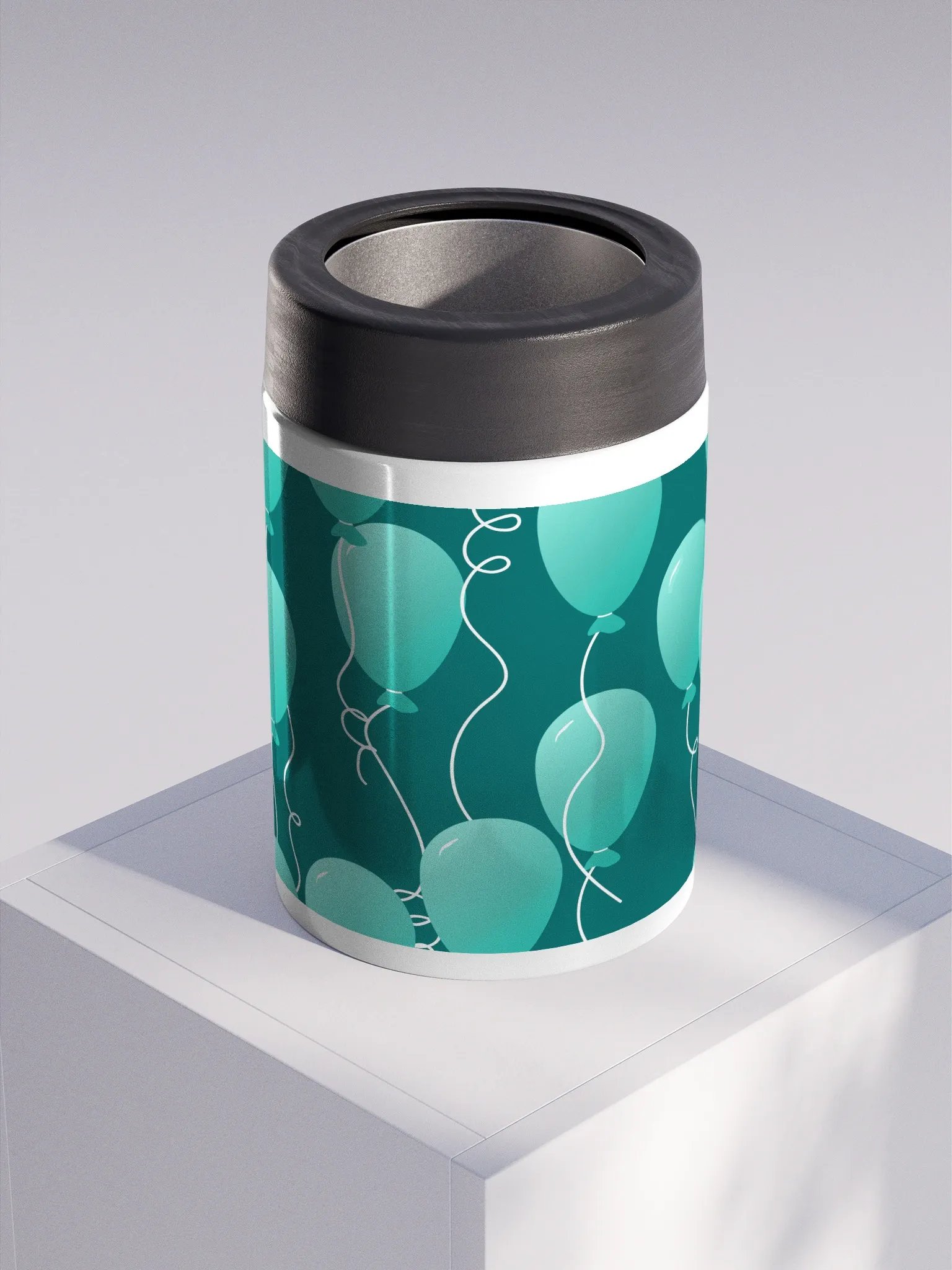 Teal Balloon Part Time! Stainless Steel Koozie product image (3)