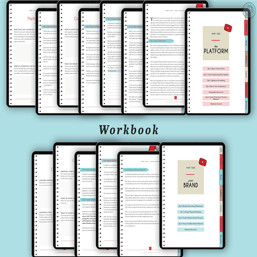 YouTube Digital Planner and Workbook Kit - Color product image (7)