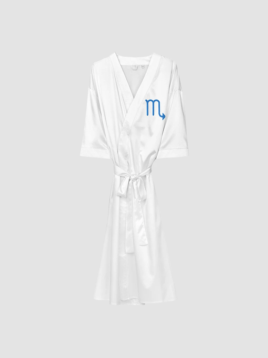 Scorpio Blue on White Satin Robe product image (1)