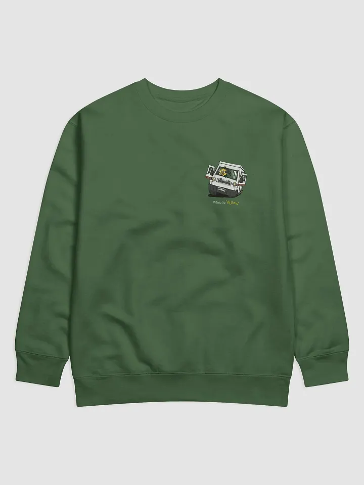 Wheelie Yellow driving sweatshirt small print! product image (1)