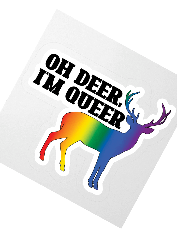 Oh Deer, I'm Queer Pride Flag Sticker product image (4)