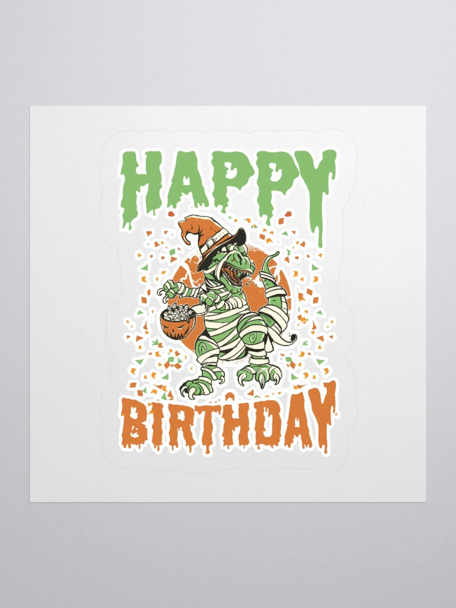 Happy Birthday (Dinosaur Halloween) Sticker product image (1)