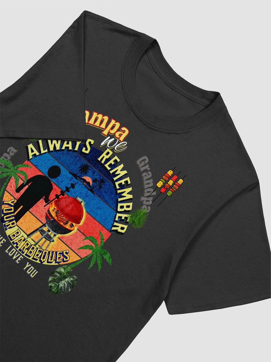 unisex  T shirt grandad depicting ‘Grampa we always remember your BBQ’.  Perfect gift from grandchildren, product image (9)